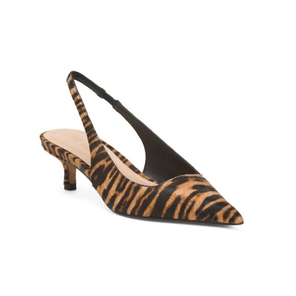 STEVE MADDEN Brown/Tan Leather Kittie Slingback Heels - Picture 1 of 2